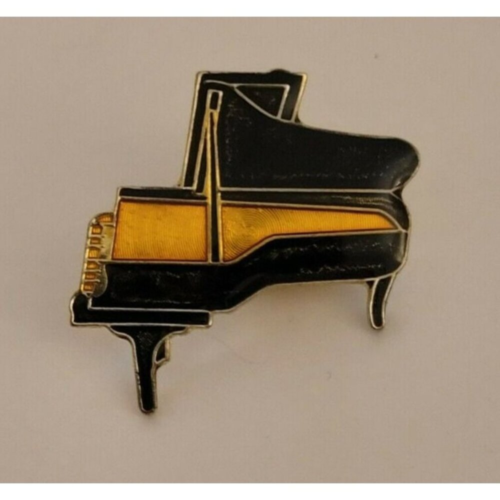 Vintage Black Grand Piano Pin
